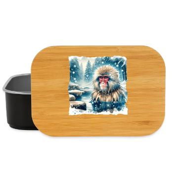 Snow Monkey Gift - Lunch Box - black - Front