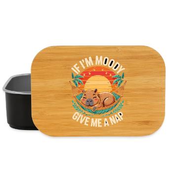 If Im Moody Give Me A Nap Funny Capybara - Lunch Box - black - Front