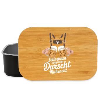 Lederhosn vergessen – Durscht Mitbracht - Lunch Box - Schwarz - Vorne