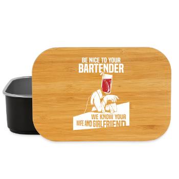 Kellner Barkeeper Ober Bar Bartender barchef - Lunch Box - Schwarz - Vorne