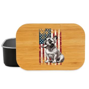 French Bulldog US Französische Bulldogge - Lunch Box - black - Front