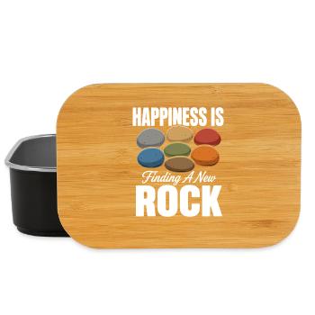 Happiness Is Finding A New Rock Lustig Geologie - Lunch Box - Schwarz - Vorne