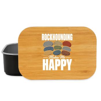 Rockhounding Makes Me Happy Mineral Collector - Lunch Box - black - Front