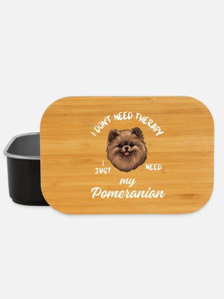 Glücklicher brauner Pomeranian - Lunch Box - Schwarz