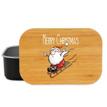 Merry Christmas Weihnachtsmann auf Achse - Comic - Lunch Box - Schwarz - Vorne