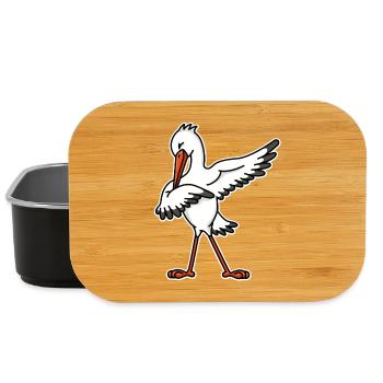 Dab dabbing stork pregnancy announcement - Lunch Box - black - Front