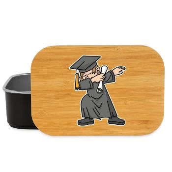 Boy student dab dabbing graduation school - Lunch Box - black - Front