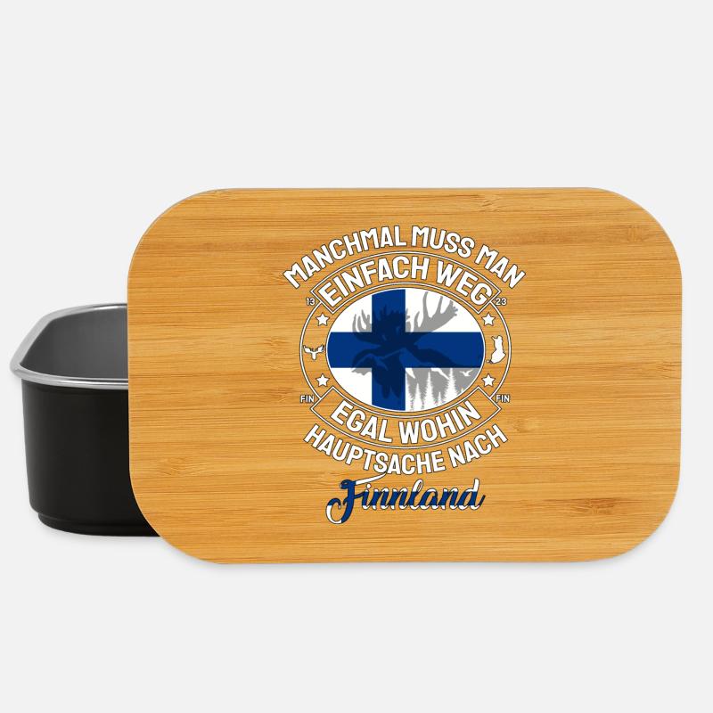 Manchmal weg Hauptsache Finnland Spruch - Lunch Box - Schwarz
