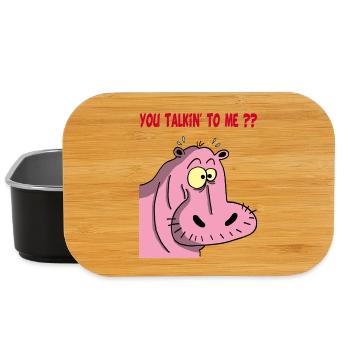 Hippopotame rose - Boîte à goûter - noir - Devant