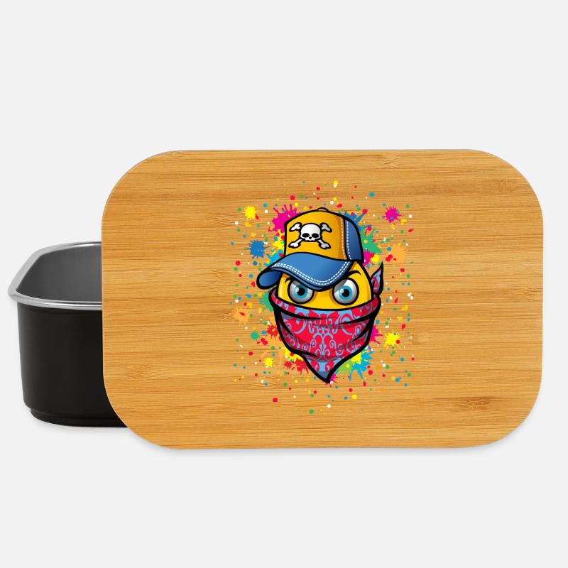 Maske und Graffitis - Lunch Box - Schwarz