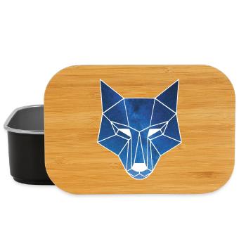 Weißer Wolf und Sternenhimmel - Lunch Box - Schwarz - Vorne
