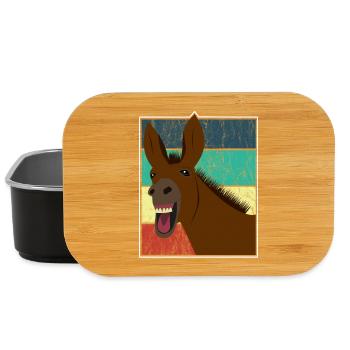 Maultier Muli Esel Pferd Vintage Geschenk - Lunch Box - Schwarz - Vorne