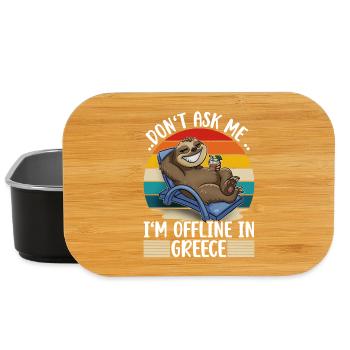 Greece Holiday Trip Sloth - Lunch Box - black - Front