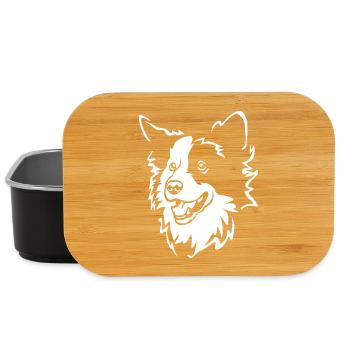 Border Collie Kopf "Black Edition" - Lunch Box - Schwarz - Vorne