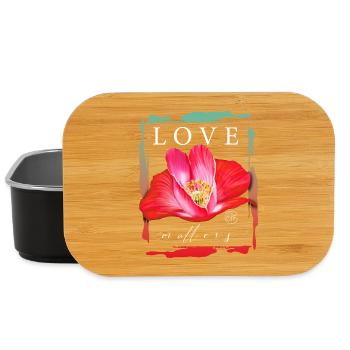 Love matters Mohnblume Herz Liebe Valentinstag - Lunch Box - Schwarz - Vorne