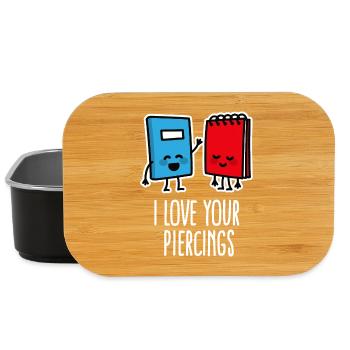 Funny I love your piercings, piercing, tattoo - Lunch Box - black - Front