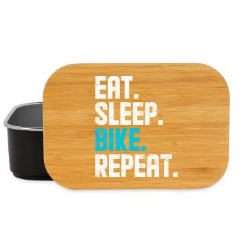 Eat Sleep Bike Repeat – Cycling Quote - Lunch Box - black - Front