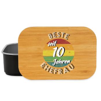 beste Ehefrau seit 10 Jahren Rosenhochzeit retro - Lunch Box - Schwarz - Vorne