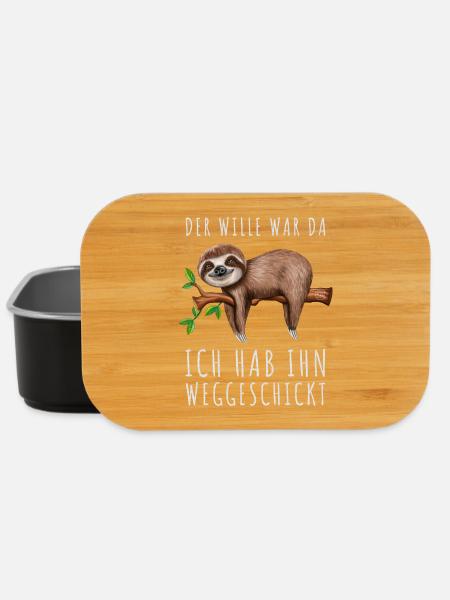 Der Wille war da ich hab ihn weggeschickt Faultier - Lunch Box - Schwarz
