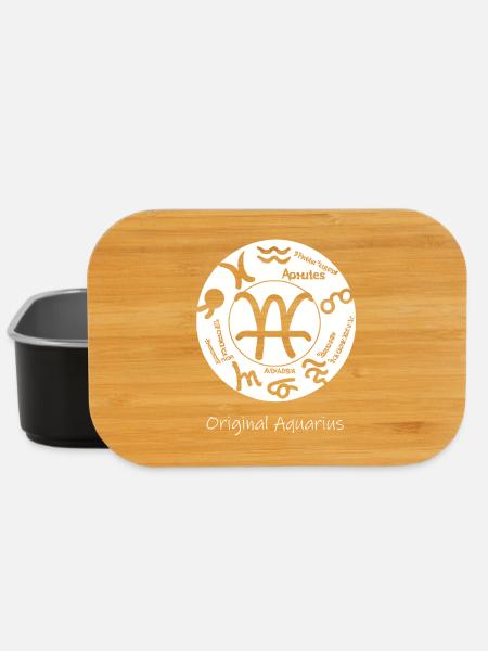 Zodiac sign Aquarius 002 white - Lunch Box - black