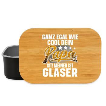 Glaser Papa Vater Vatertag Cooler Papa - Lunch Box - Schwarz - Vorne
