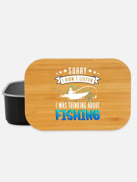 Lustiges Angeldesign - lustiges Fischermotiv - Lunch Box - Schwarz