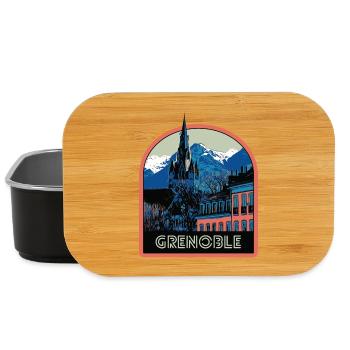 Illustration vue emblématique de Grenoble - Boîte à goûter - noir - Devant