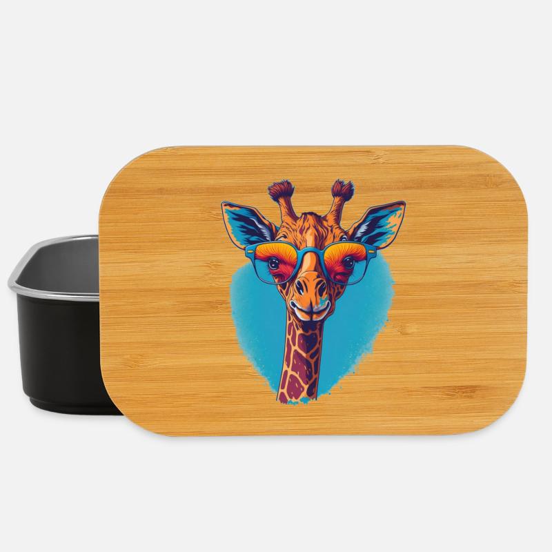 Giraffe mit Durchblick - Lunch Box - Schwarz