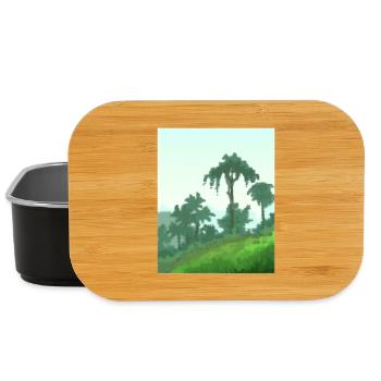 Palm trees on canvas - Lunch Box - black - Front