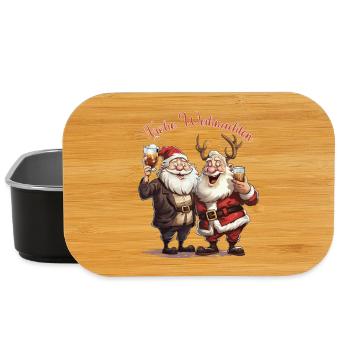 Weihnachtsmann Frohe Weihnachten Geschenk Rentier - Lunch Box - Schwarz - Vorne