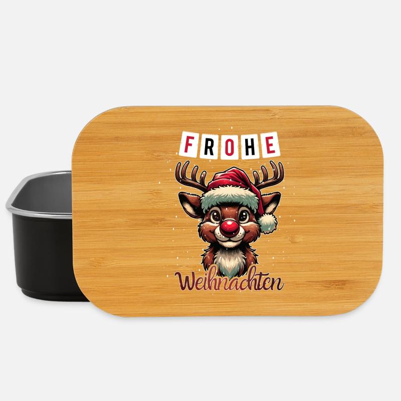 Frohe Weihnachten Rudolf das Rentier Adventszeit - Lunch Box - Schwarz
