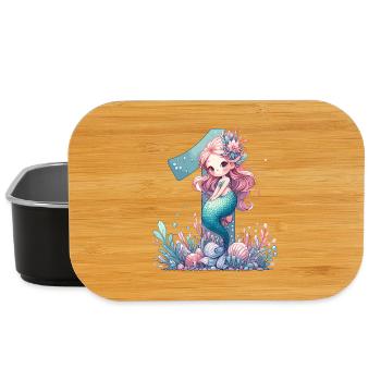 1 an sirène mignon cadeau d’anniversaire - Boîte à goûter - noir - Devant