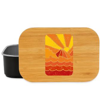 Retro Marine Sunset - Lunch Box - black - Front