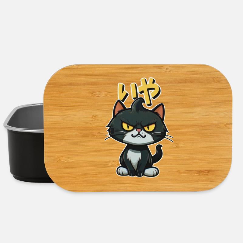 Angry Kitten says NOPE (in Japanese) - Lunch Box - Schwarz