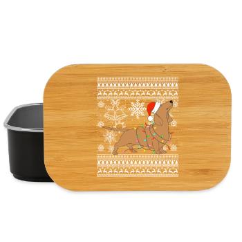 Dachshund in Christmas mode - Lunch Box - black - Front