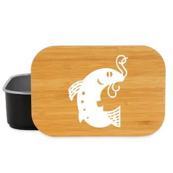 Fish on the hook white Vectorgraphic - Lunch Box - Schwarz - Vorne