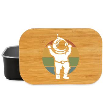 illustration d’astronaute vintage - dessin animé rétro - Boîte à goûter - noir - Devant