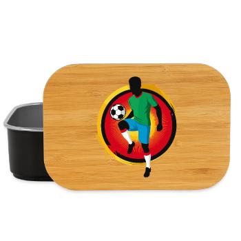 Footballeur puissant – Graphismes de sport rétro - Boîte à goûter - noir - Devant