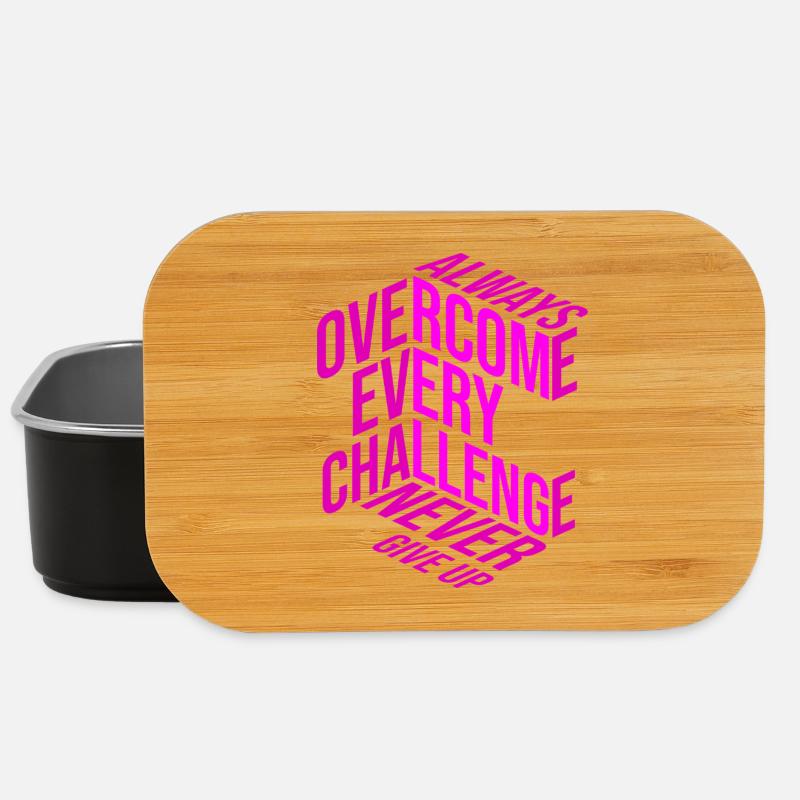 Never give up - Lunch Box - Schwarz