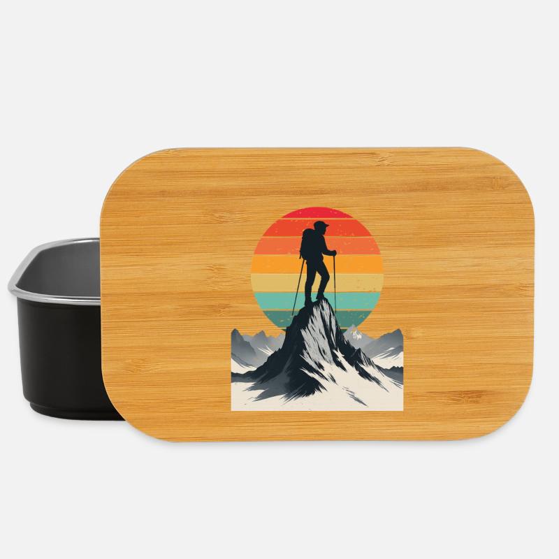 Adventurer at the Mountain Summit - Lunch Box - black