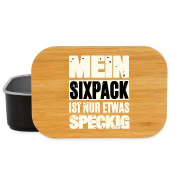 Funny Six-Pack Saying - Lunch Box - black - Front