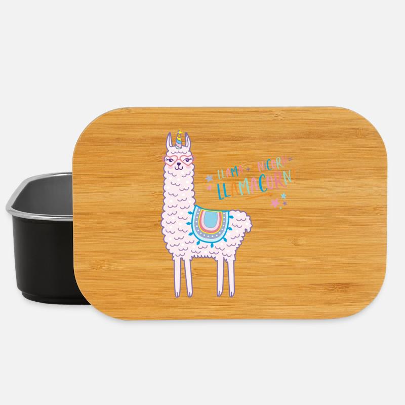 Lamacorn Licorne Lama Rose - Boîte à goûter - noir