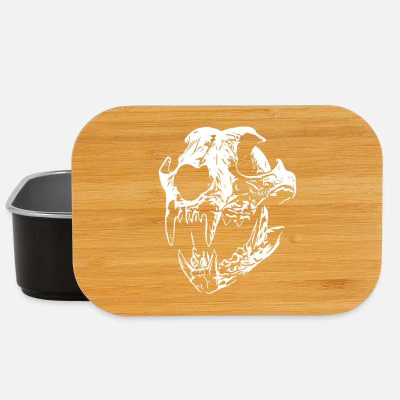 Smilodon Schädel mit scharfen Zähnen - Lunch Box - Schwarz