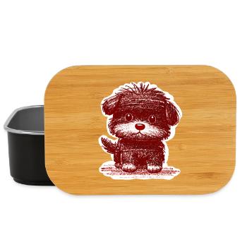 Wuscheliges Hündchen (Rot) - Lunch Box - Schwarz - Vorne