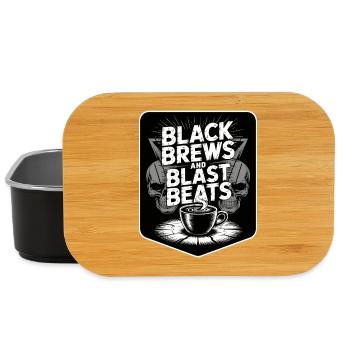 Kaffee Metal Musik Schlagzeuger Black Brew - Lunch Box - Schwarz - Vorne