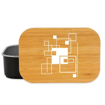 Geometric Gridline Mosaic composition - Lunch Box - black - Front