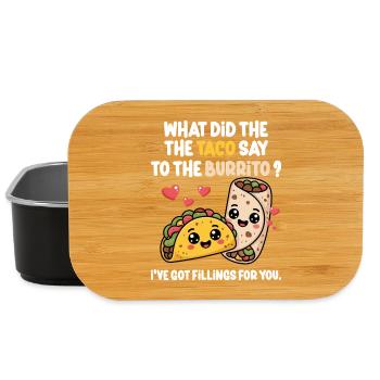 Taco Burrito Love Mexican Food Lover - Lunch Box - black - Front