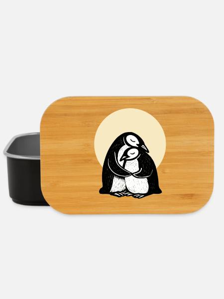 Umarmte Pinguine Duo - Lunch Box - Schwarz