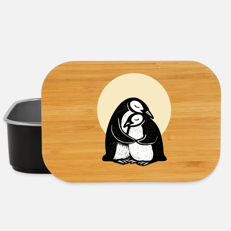 Umarmte Pinguine Duo - Lunch Box - Schwarz