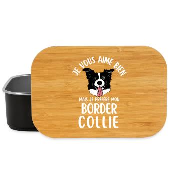 Border Collie Love Humor - Lunch Box - black - Front